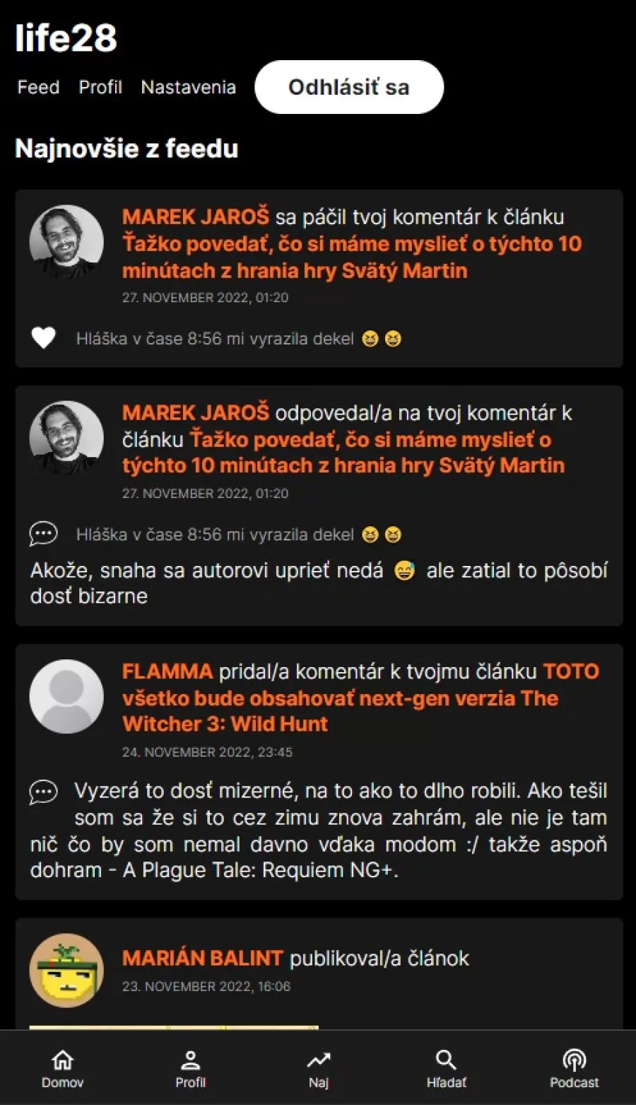 CentrumHer User Feed Mobile update