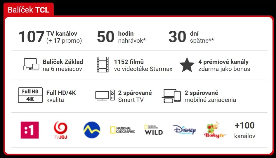 TCL balíček sledovanie TV