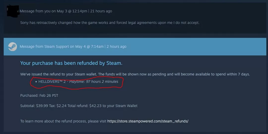 Steam Helldivers 2 Refund