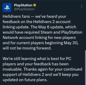 Sony PSN Helldivers 2 PC steam