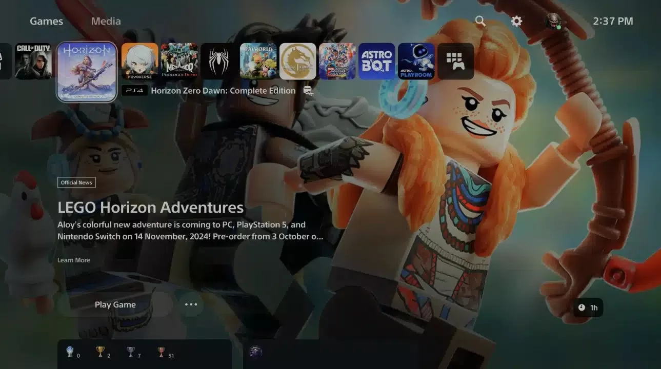 PlayStation 5 dashboard advertising 2