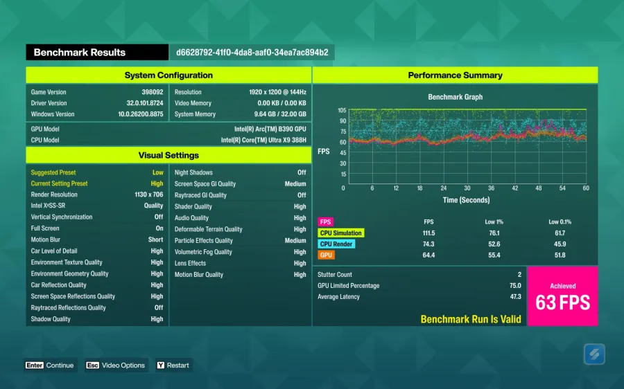 Asus Zenbook DUO 2026 Forza Horizon 6 Benchmark